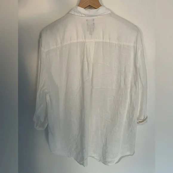 NEW Gap 100% Linen White Oversized Button Down Shirt size Large - Picture 5 of 8